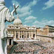 Statue Overlooking St. Peters Square Art Print