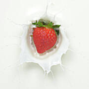 Strawberry Milk Splash Art Print