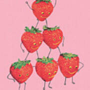 Strawberry Pyramid Art Print