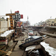 Street Scene After Earthquake In Alaska Art Print