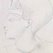 Study Of A Relief Of The Head Of Seti I Art Print