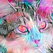 Stunning Watercolor Cat Face Art Print