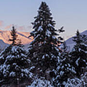 Sugar Hill Winter Alpenglow Panorama Art Print