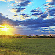 Sun Rays And San Xavier Mission Art Print