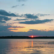 Sun Setting Over The Wando River In Charleston County Art Print
