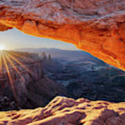 Sunrise At Mesa Arch In Canyonlands National Park In Utah Art Print
