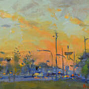 Sunset At Pine Ave - Portage Rd Art Print