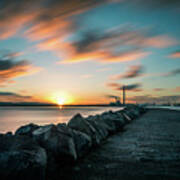 Sunset In Poolbeg - Dublin, Ireland - Seascape Photography Art Print