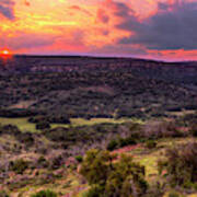 Sunset On Willow City Loop, Texas Hill Country Art Print