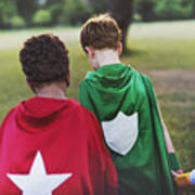 Superhero Kids Aspirations Fun Outdoors Art Print