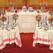 Supper Tables With Buffet Art Print