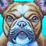 Sweet Heart Bulldog Art Print