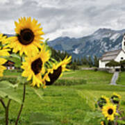 Switzerland, Grisons, Surselva, Safiental, Versam, Versam Church Art Print