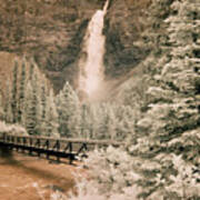 Takakkaw Falls & Bridge, Canadian Rockies, Canada 06 - Infrared Art Print