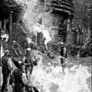 Tapping Blast Furnace, And Casting Iron Art Print