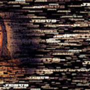 Text Portrait Of Merciful Jesus Art Print