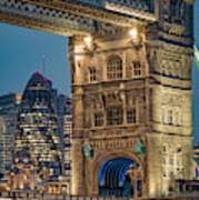The Beautiful Tower Bridge In London Seen At Night Art Print