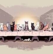 The Cat Supper Art Print