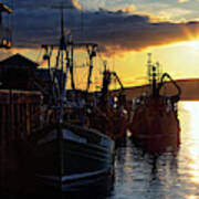 The Fishing Boats Of Oban - Scotland - Sunset Art Print