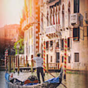 The Gondolier Venice Italy Art Print