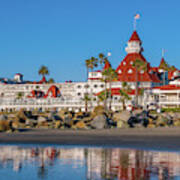 The Hotel Del Coronado Beach Reflection San Diego Art Print