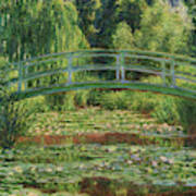 The Japanese Footbridge And The Water Lily Pool - Digital Remastered Edition Art Print