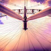 The London Eye And The Cotton Candy Sky Art Print