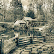 The Mabry Mill In Sepia - Blue Ridge Parkway Art Print