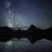 The Milky Way Reflecting At Glacier Np Art Print