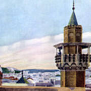 The Muezzin In His Minaret Calling Art Print