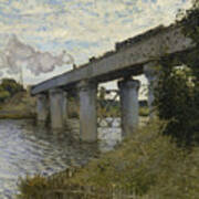 The Railroad Bridge In Argenteuil Art Print