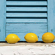 Three Lemons In A Window Art Print