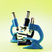 Three Microscopes Art Print