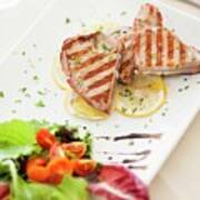 Tonno Grigliato Grilled Tuna With Salad, Italy Art Print