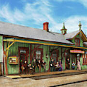 Train Station - Garrison Train Station 1880 Art Print