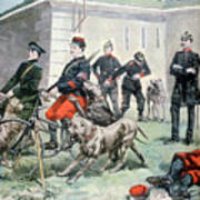 Training Army Dogs To Attack Cyclists Art Print