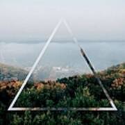 Triangle Shape Over Forest Against Art Print