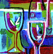 Turquoise Purple Wine Abstract Art Print