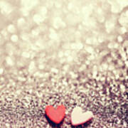 Valentine's Day background. Wooden hearts. Photograph by Michal Bednarek -  Fine Art America