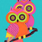 Two Owls Art Print