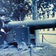U S  Navy Sailor Stands Next To 42 Pound Cannon Art Print