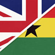 United Kingdom Vs Ghana National Flag Art Print