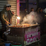 Uyghur Street Food Vendor Urumqi Xinjiang China Art Print