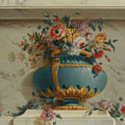 Vase Of Flowers In A Niche. Creator Art Print