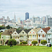 Victorian Houses And San Francisco Art Print