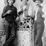 Vintage Image Of Cowboys Drinking And Art Print
