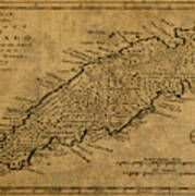 Vintage Map Of Trinidad And Tobago 1779 Art Print