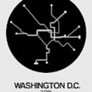 Washington D.c. Black Subway Map Art Print