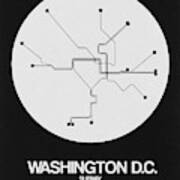 Washington D.c. White Subway Map Art Print