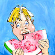 Watermelon Man Art Print